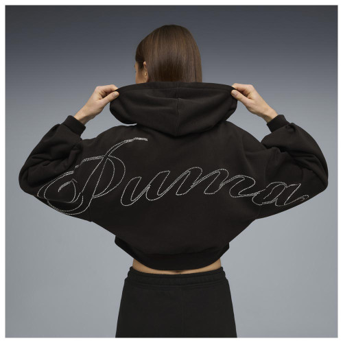 Puma Γυναικεία ζακέτα Essentials Graphics Bedazzled Full-Zip Hoodie